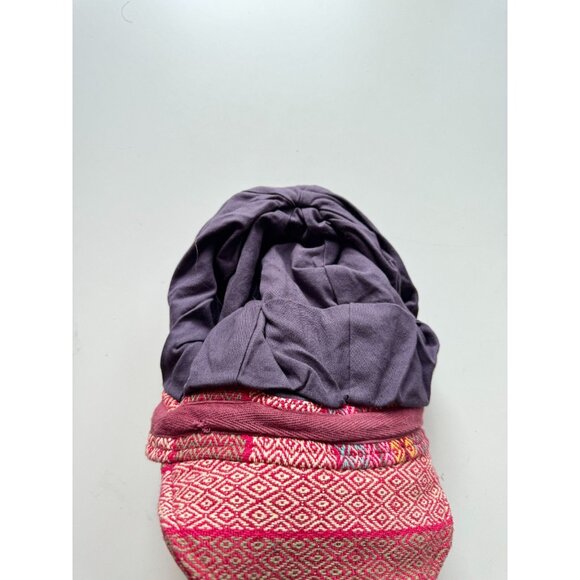 THE FAIRIES PAJAMAS Red Nepalese Cotton Woven Oversized Newsboy Hat, Size S/M - Picture 5 of 10